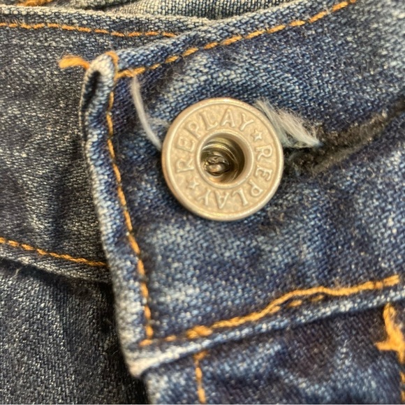 REPLAY Sz 28 Reg  Side Strip Button Fly Mid Wash High Rise Jeans - Picture 7 of 14